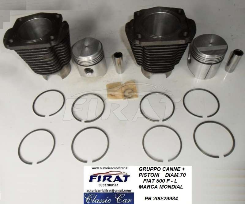 GRUPPO CANNE E PISTONI FIAT 500 F - L DIAM.70